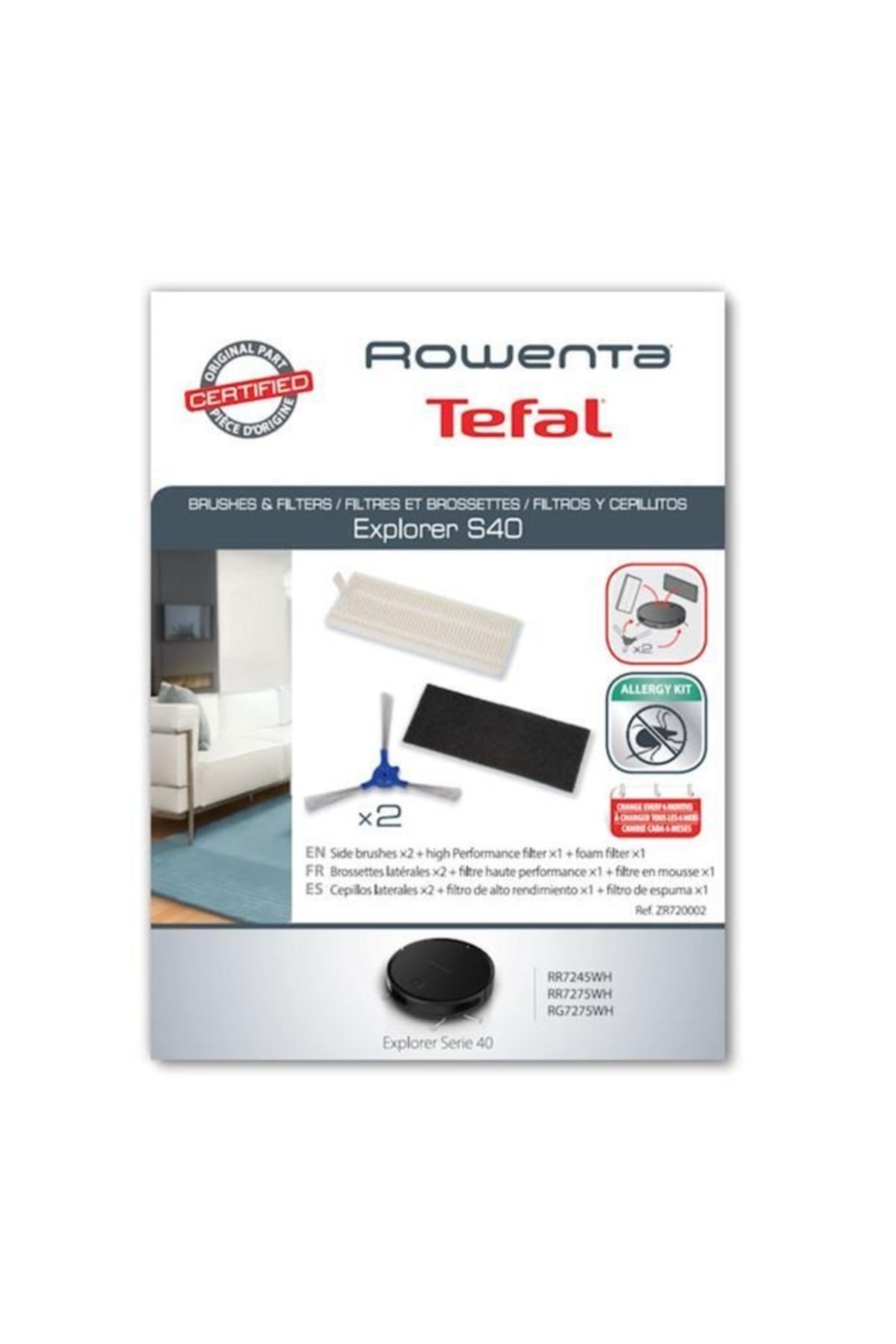 X-plorer Serie S40 Robot Süpürge Allergy Kit Filtre Ve Fırça Seti